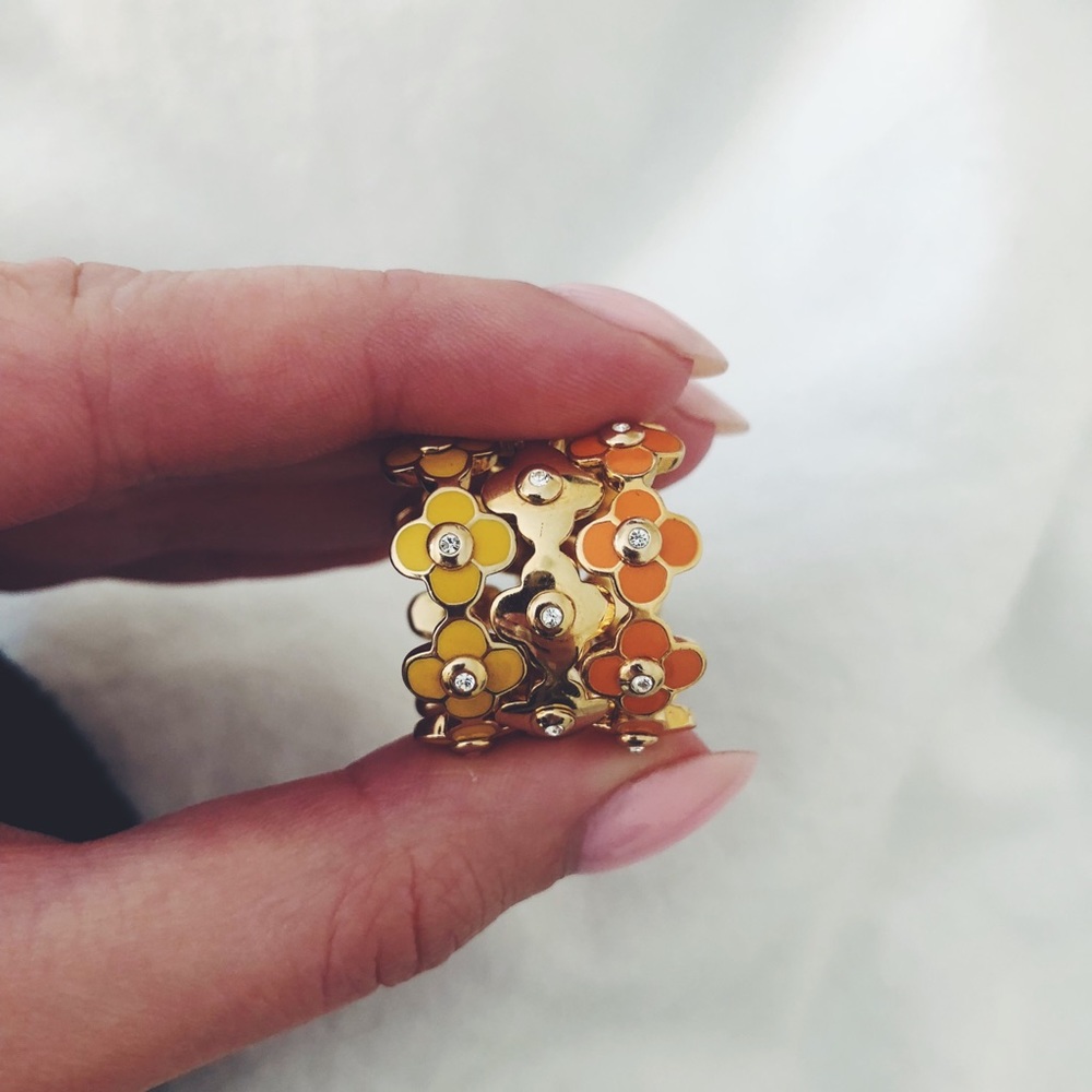 Henri Bendel Floral enamel rings